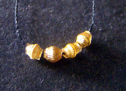 hollow glass beads 24 carat gold plated