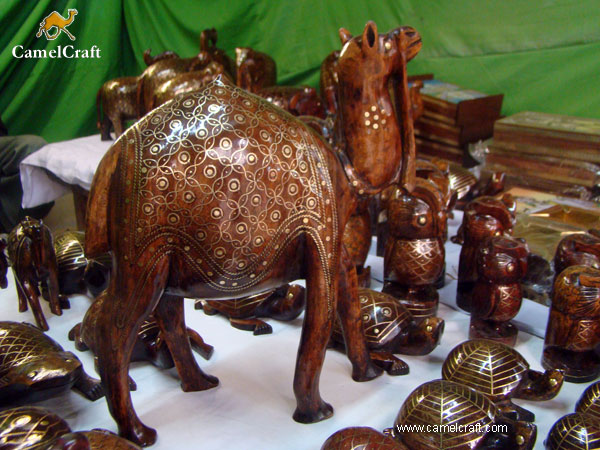 Inlaid craft from Rajasthan, wooden camel