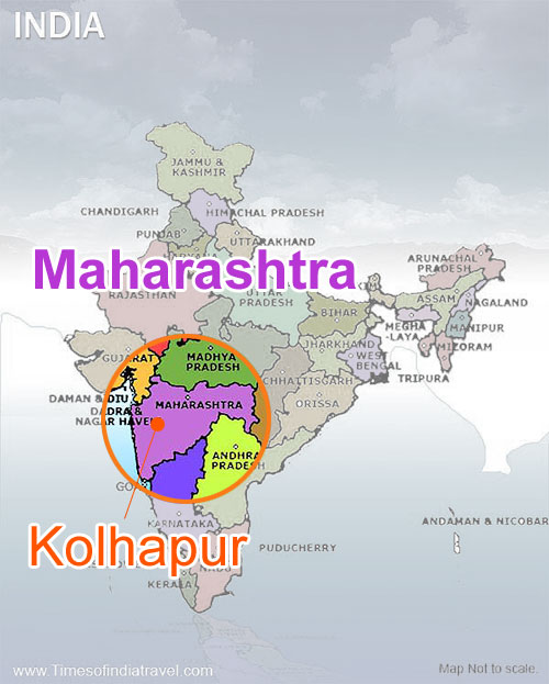 Location map of Kolhapur maharashtra