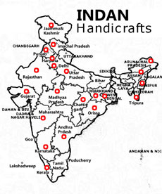 Map of Indian handicrafts
