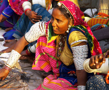women selling handicrafts at haat or market